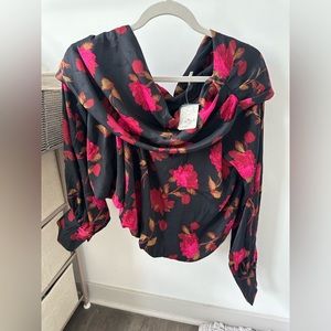 Potter Printed Top in Black Combo | Free People | NWT